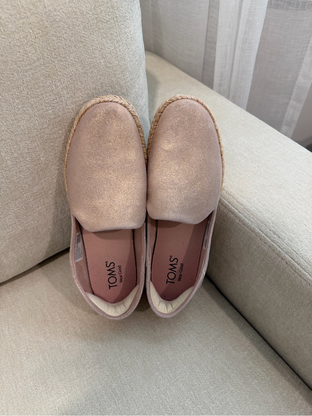 TOMS Blush Pink Espadrille Slip-Ons